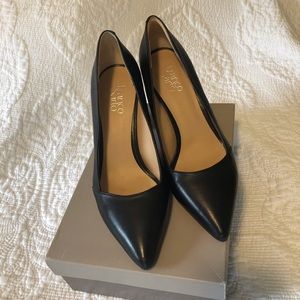 Franco Sarto Abree Black Leather Pumps